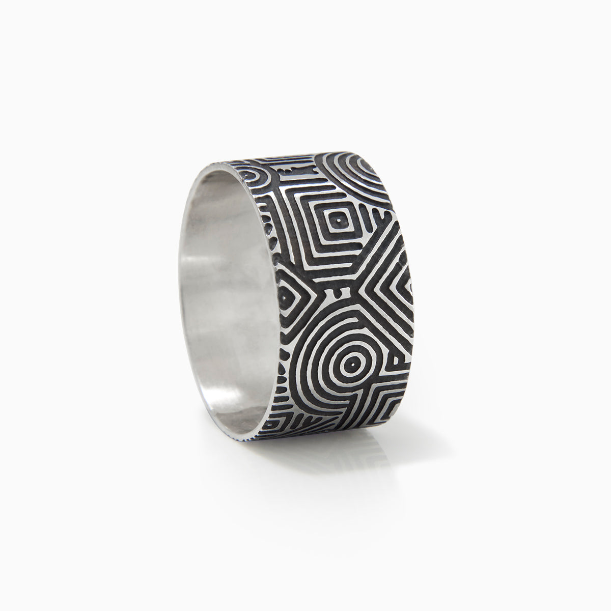 Geom Etched Silver Band